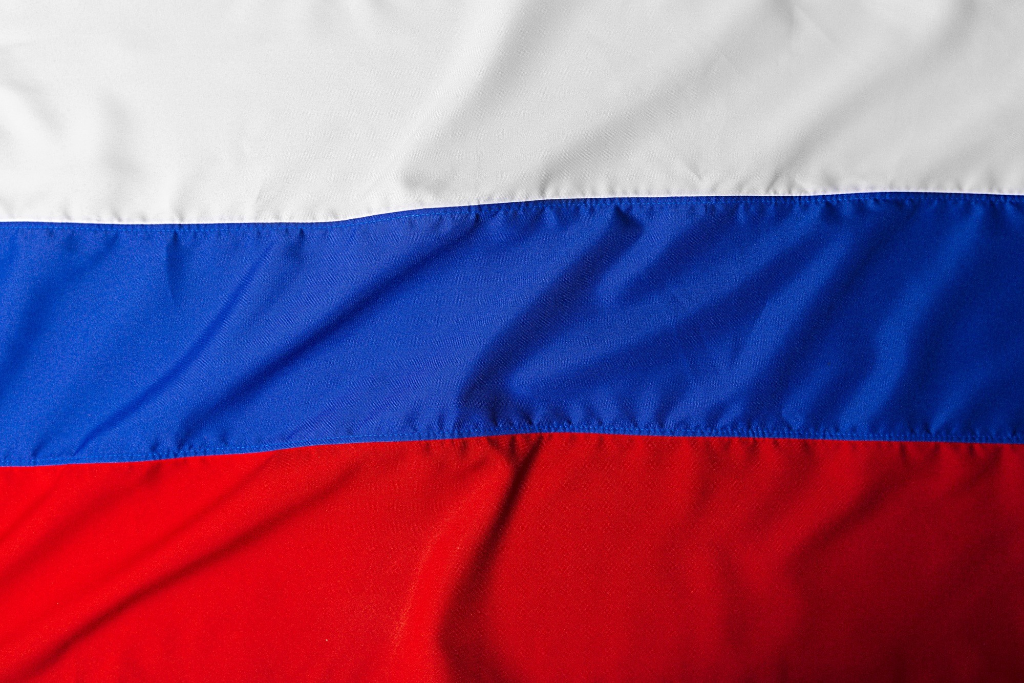 close up shot of wavy flag of Russia